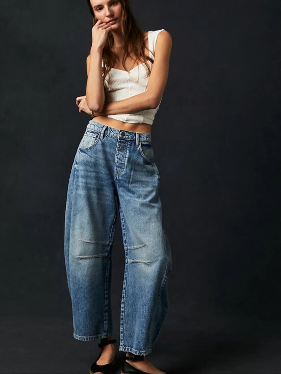 Free People Denim - Free People Good Luck Mid Rise Barrel Jean